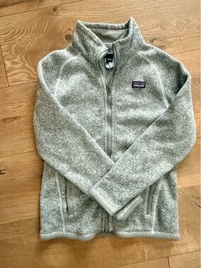 Patagonia Gray Sherpa Fleece Jacket with Logo